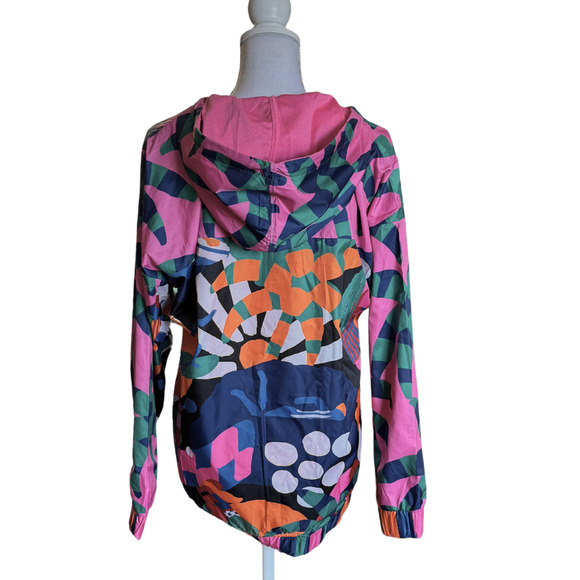 NWT ADIDAS x FARM RIO Women’s Hooded Full Zip Windbreaker Track Jacket sz Small - Picture 5 of 9
